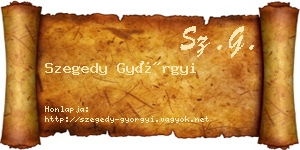 Szegedy Györgyi névjegykártya